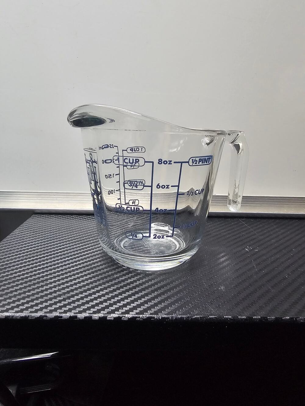 Anchor Hocking Black Lettering 8 Oz 1 Cup Clear Glass Measuring Cup
